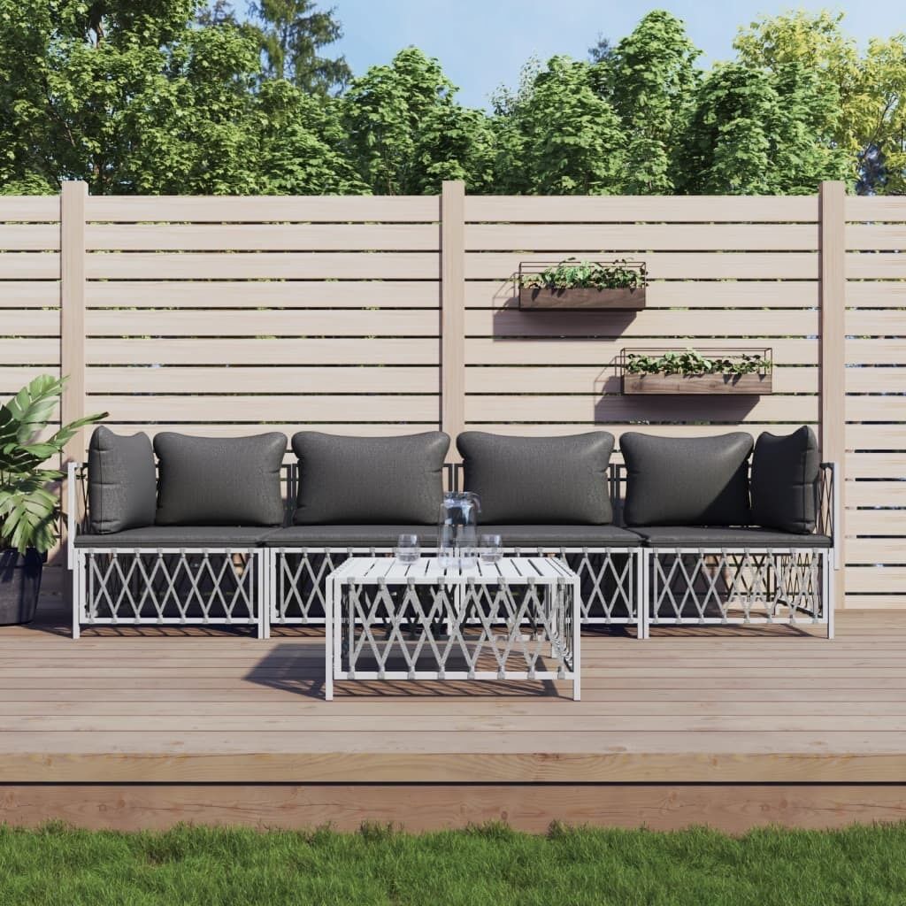 Garden Lounge Set with Cushions Steel Price