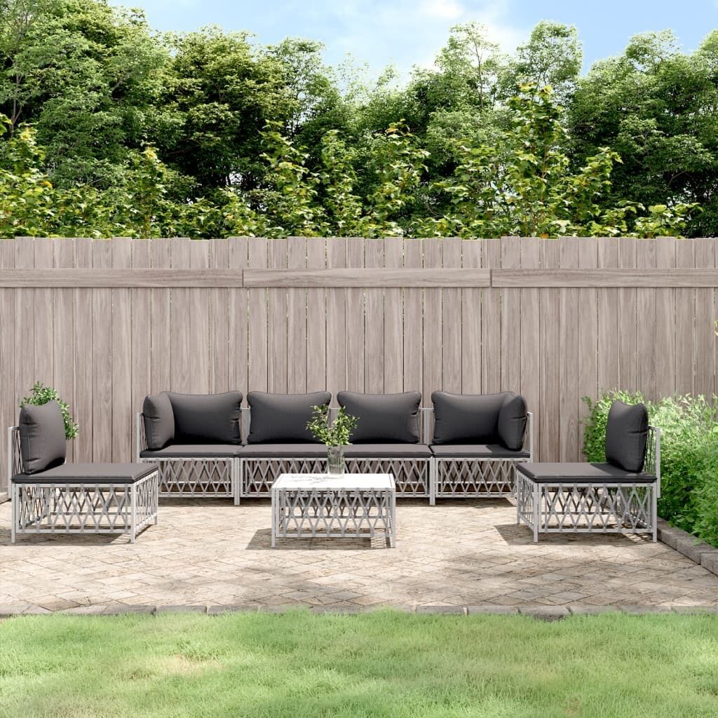 Garden Lounge Set with Cushions Steel Price