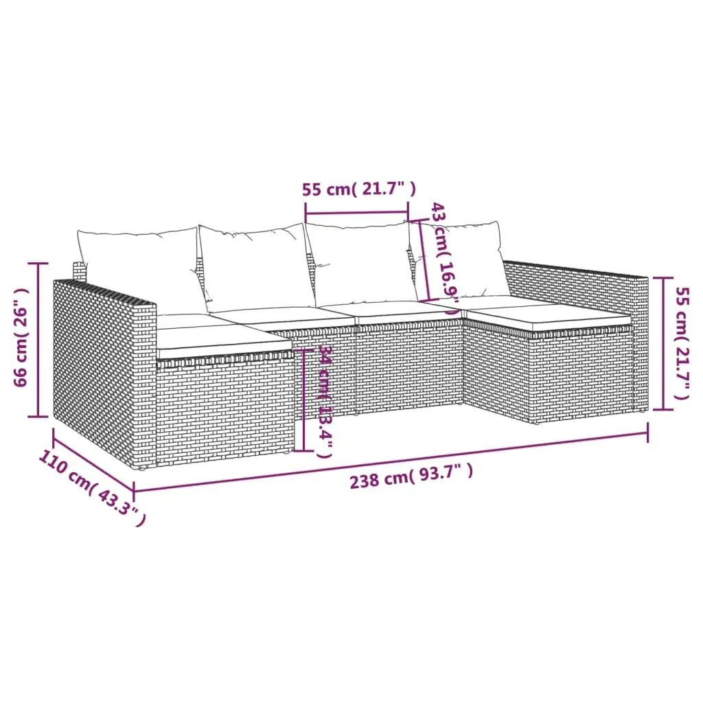 2 Piece Garden Lounge Set with Cushions Poly Rattan Price