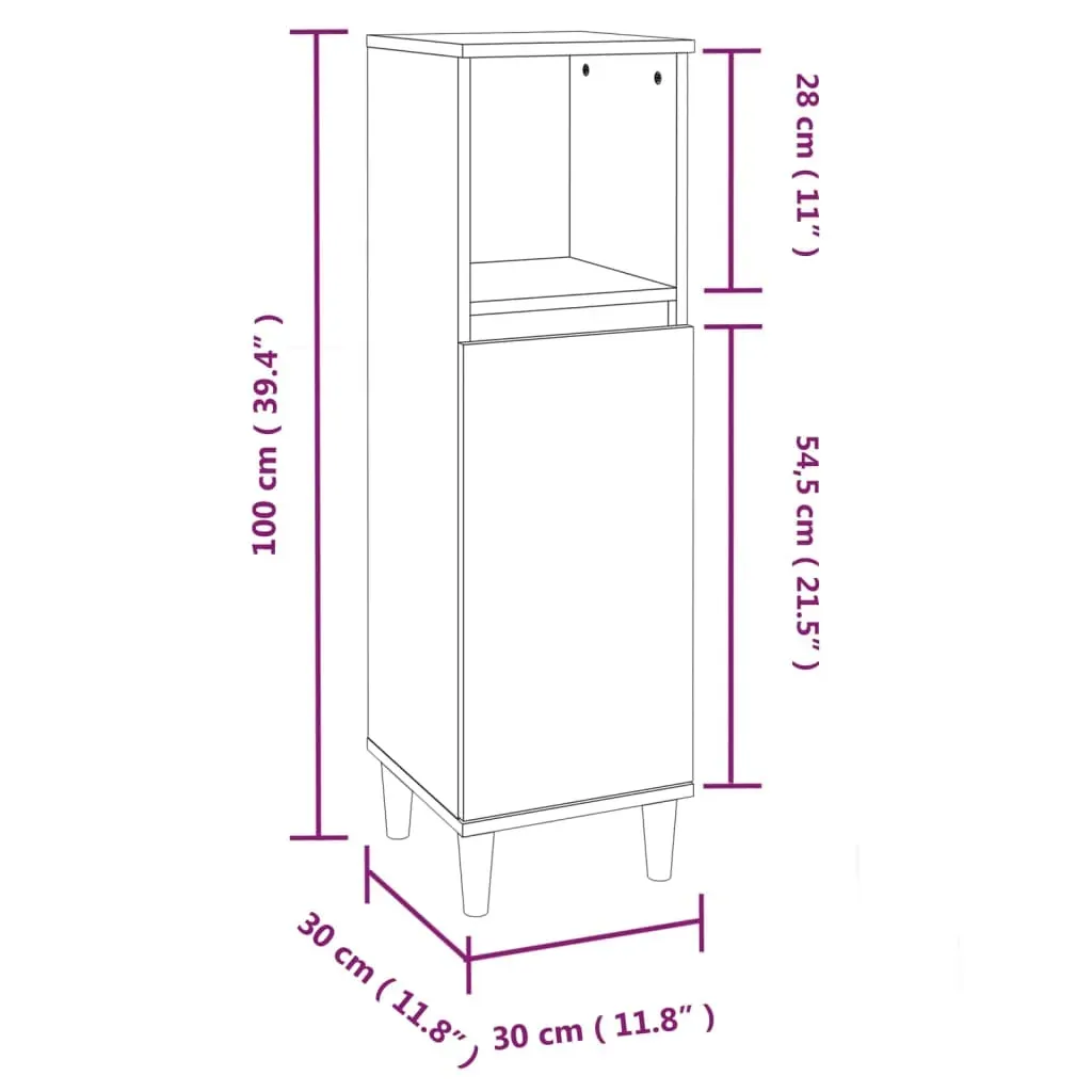 Bathroom Cabinet 30x30x100 cm Engineered Wood Price