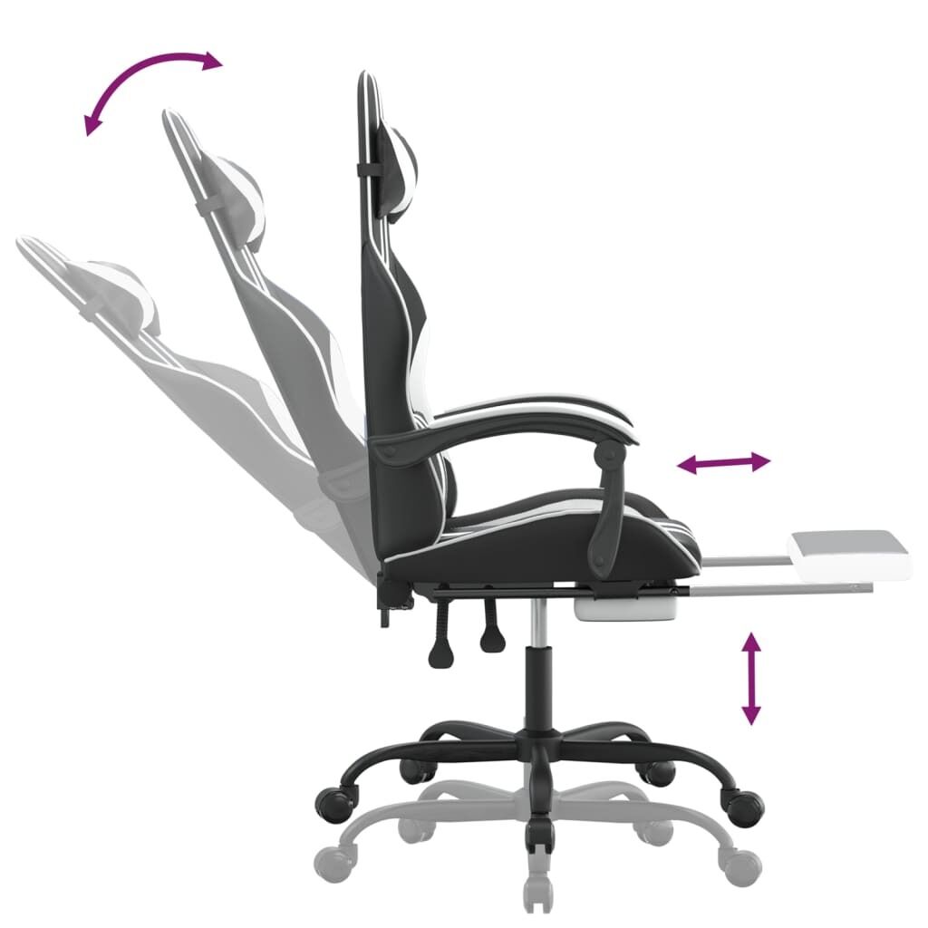 Swivel Gaming Chair with Footrest Faux Leather Price