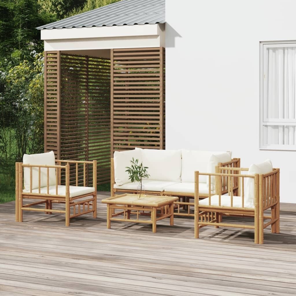 Garden Lounge Set with Cushions Bamboo Price