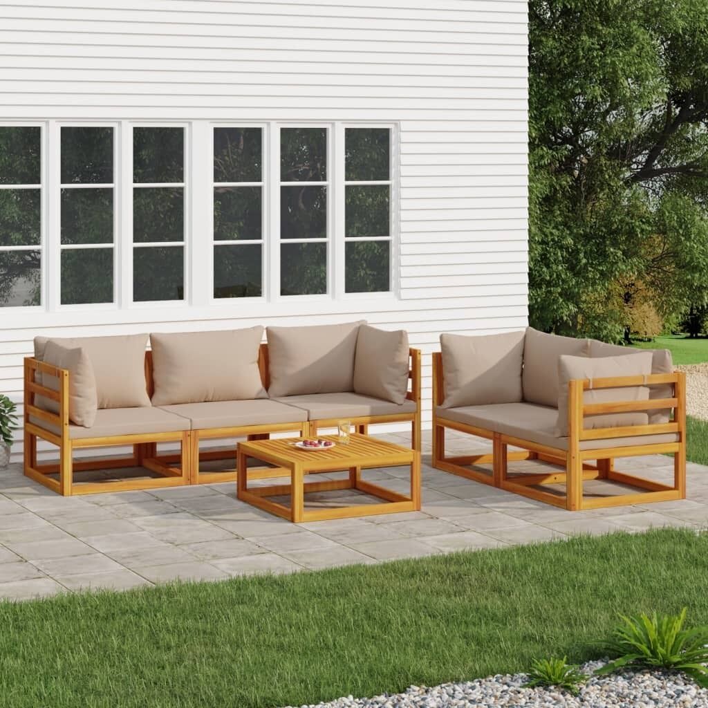Garden Lounge Set with Cushions Solid Wood Price