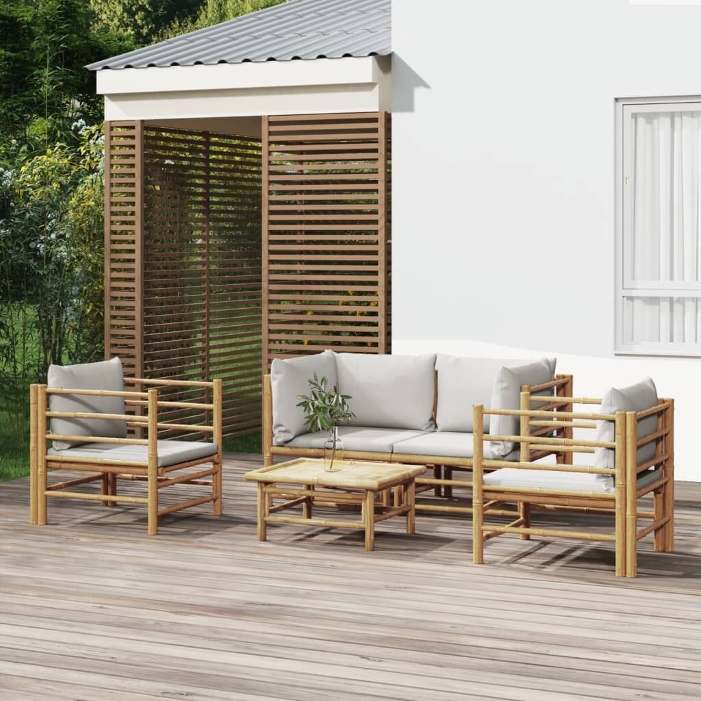 Garden Lounge Set with Cushions Bamboo Price