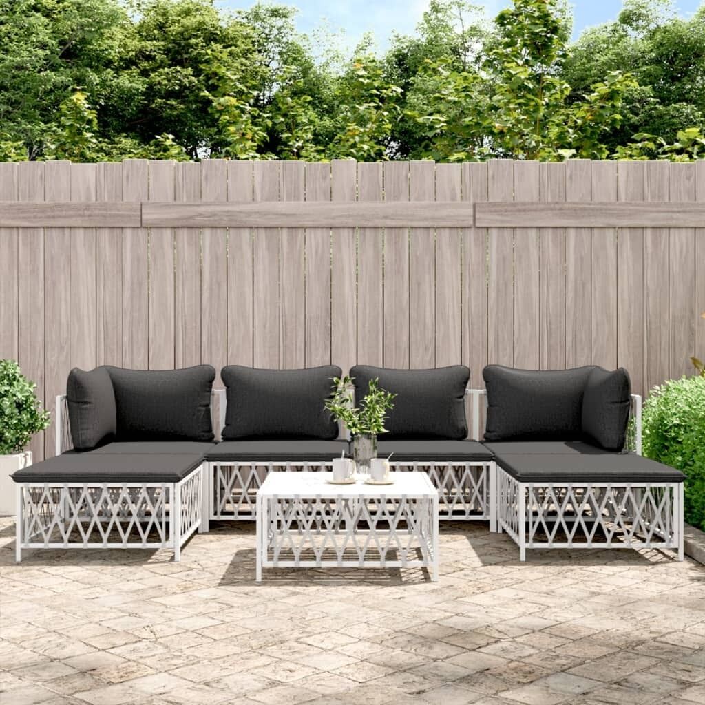 Garden Lounge Set with Cushions Steel Price