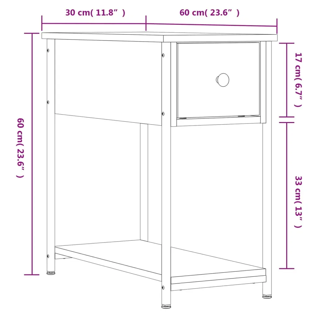 Bedside Cabinet 30x60x60 cm Engineered Wood Price