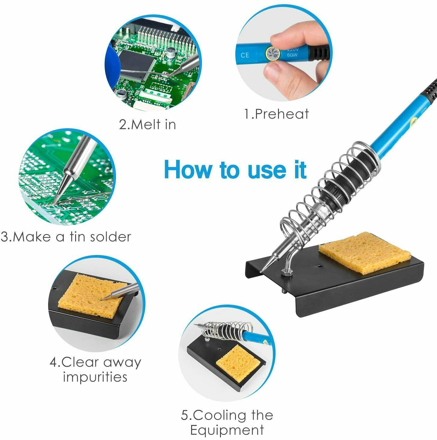 60W Soldering Iron Kit Welding Solder Station Wire Desoldering Pump Multimeter Price