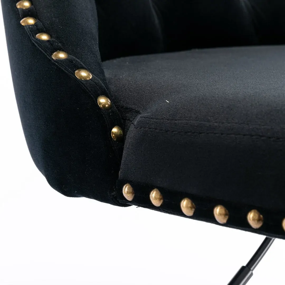 4x Height Adjustable Swivel Bar Stool Velvet Nailhead Barstool with Footrest Price