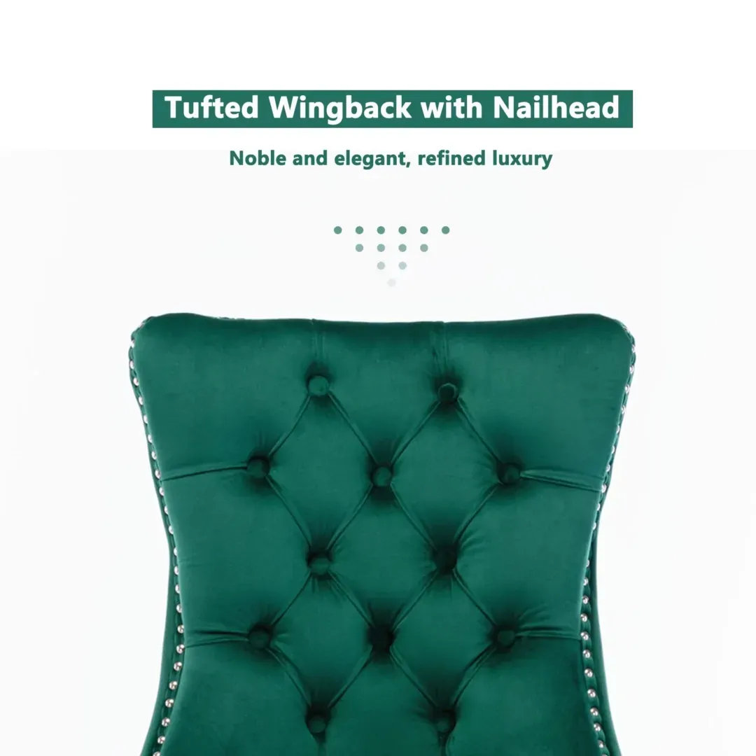 6x Velvet Dining Chairs- Green Price