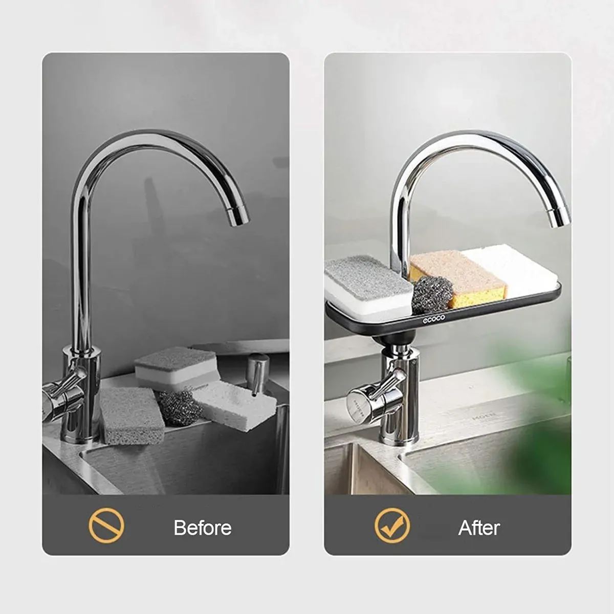 Ecoco Kitchen Drain Holder Sponge Sink Storage Rack Basket Organizer Shelf Bathroom AU Price