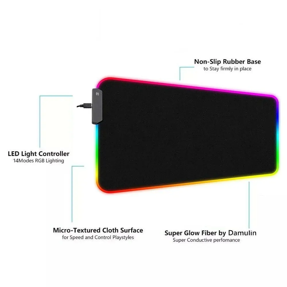 LED Gaming Mouse Pad Large RGB Extended Mousepad Keyboard Desk Anti-slip Mat Price