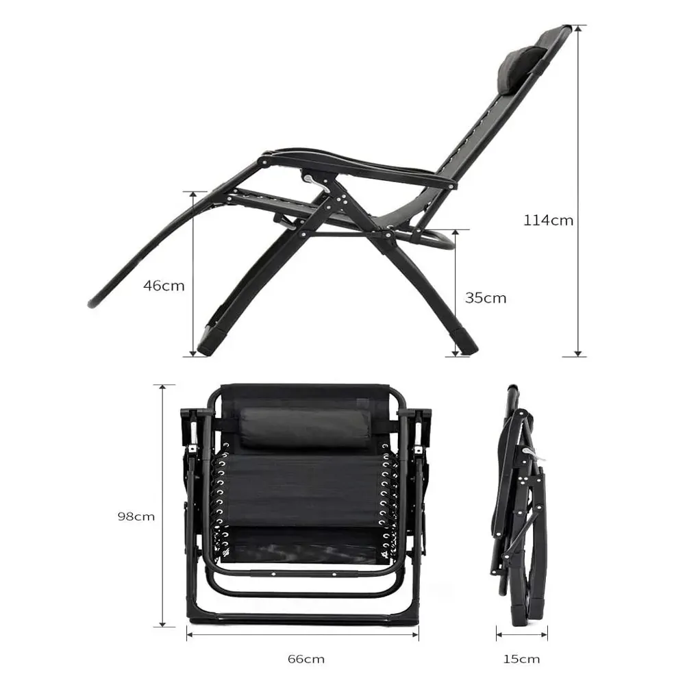 Kingsize Outdoor Folding Reclining Garden Beach Chair Sun Lounger Deck Recliner Silver Color Price