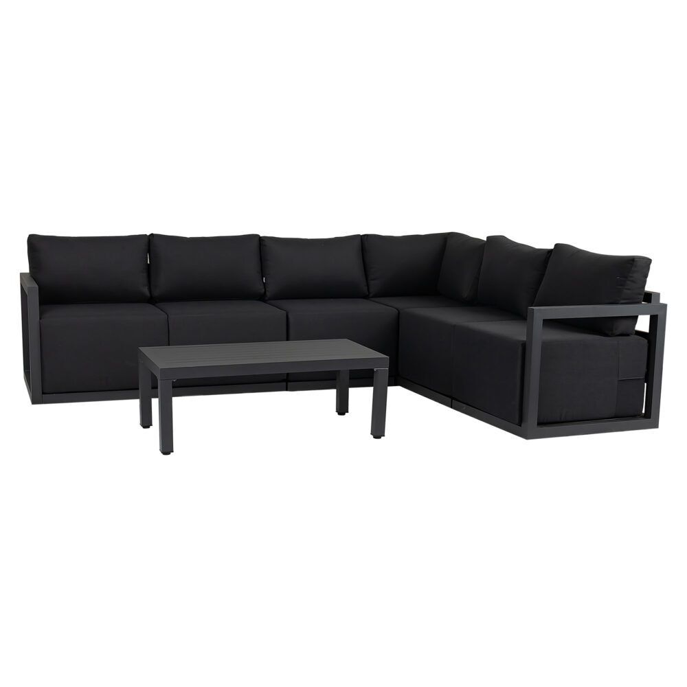 Contemporary All-Weather Lounge Set Charcoal Grey Price
