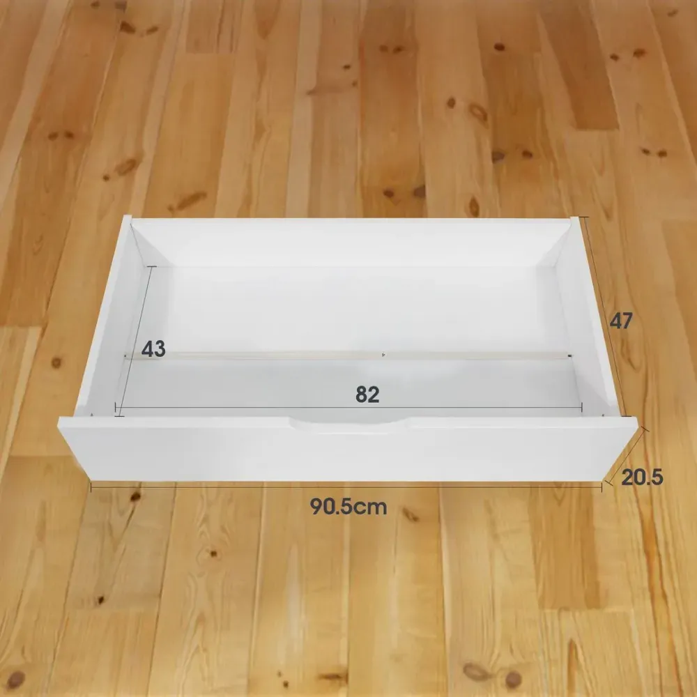 2 x Wooden Bed Frame Storage Trundle Drawers-White Price