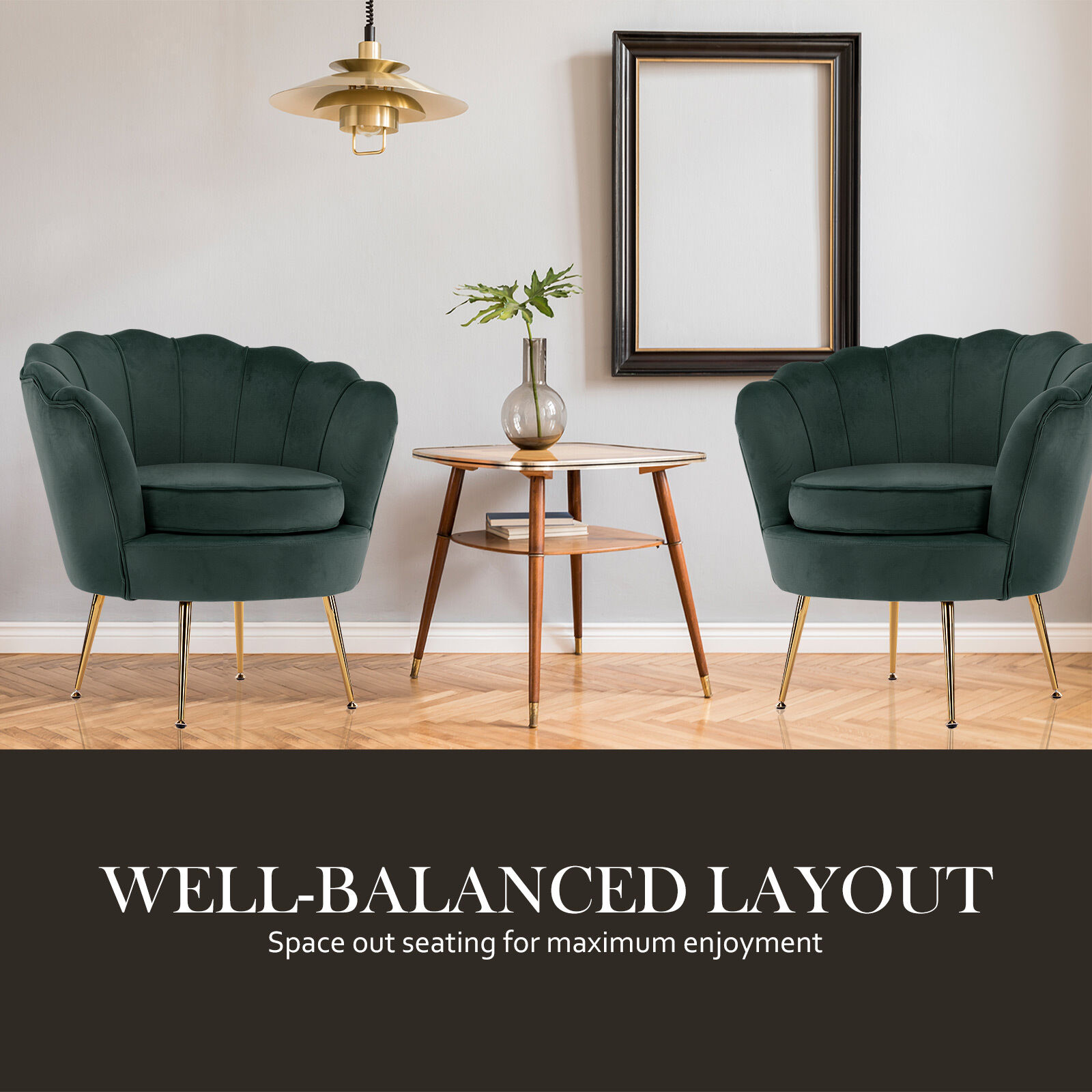 Armchair Lounge Chair Accent Velvet Shell Scallop + Ottoman Footstool Round GREEN Price