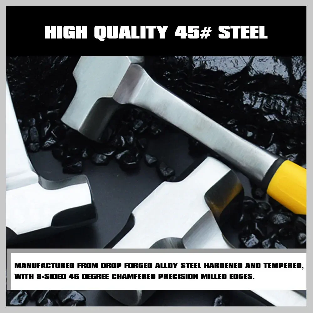 2LB+3LB Steel Hammer Double Octagonal Heavy Duty Solid Forged Rubber Grip Handle Price