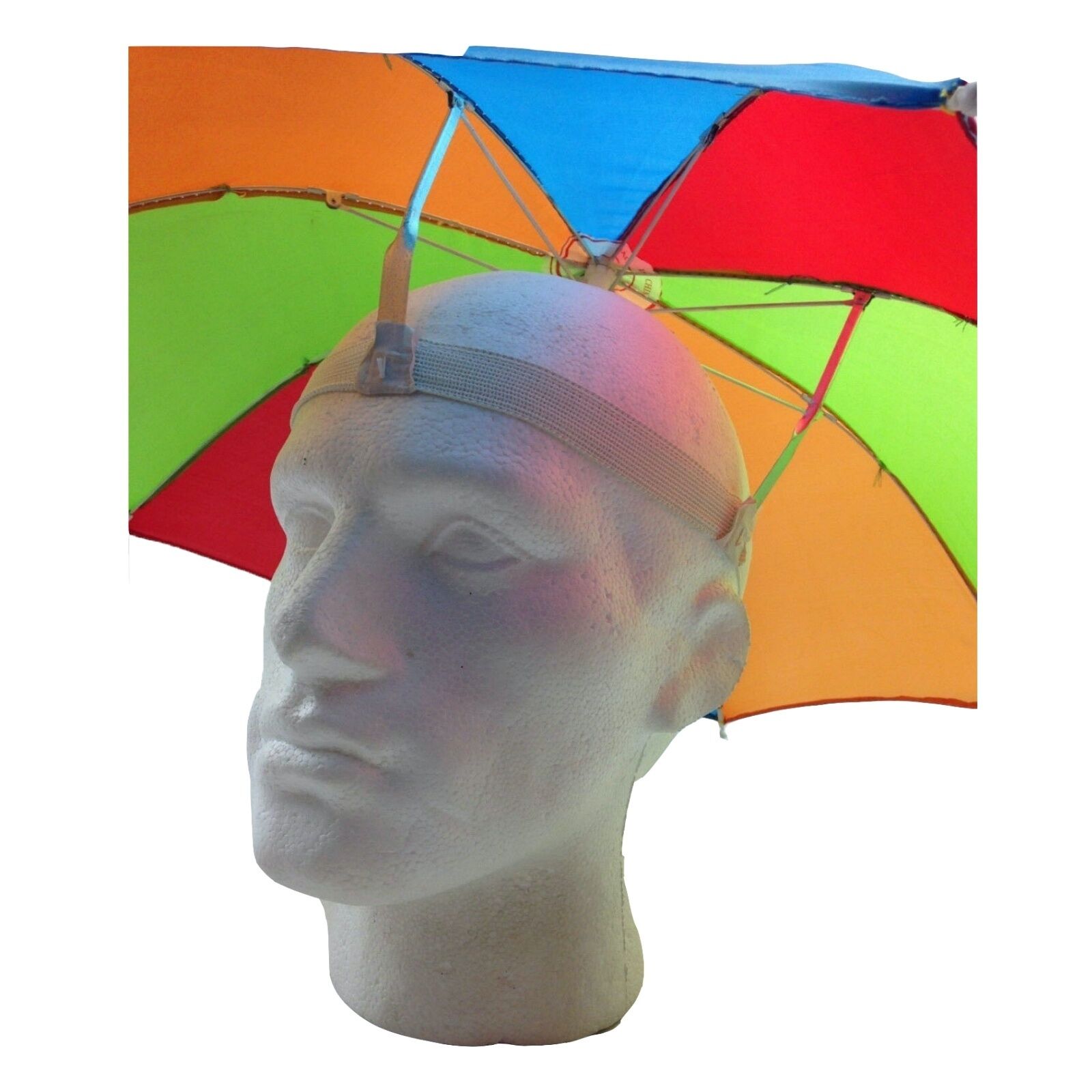 2pcs Set Rainbow Umbrella Hat + 70s Fake Moustache Costume Props Novelty Fancy Price
