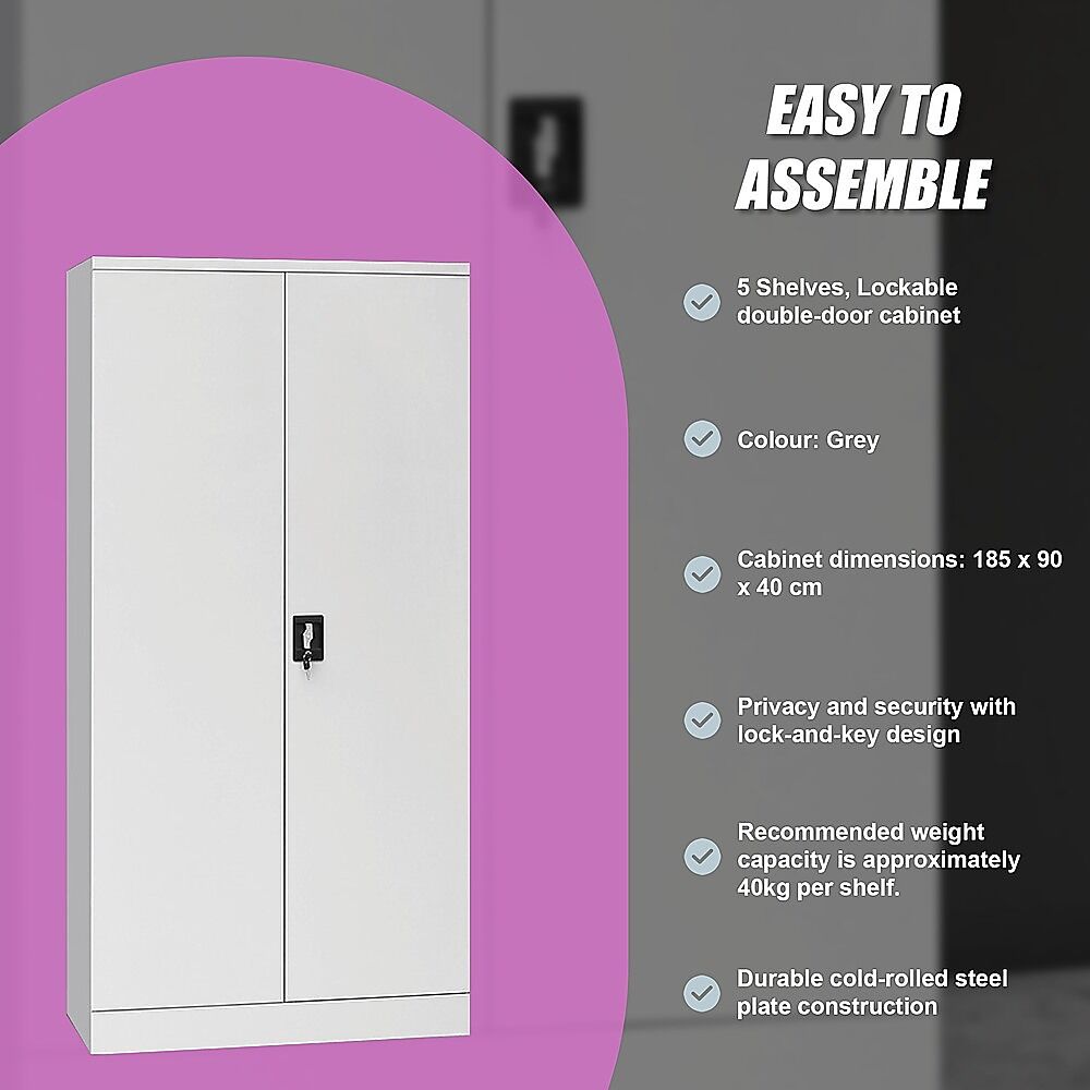 Two-Door Shelf Office Gym Filing Storage Locker Cabinet Safe Price