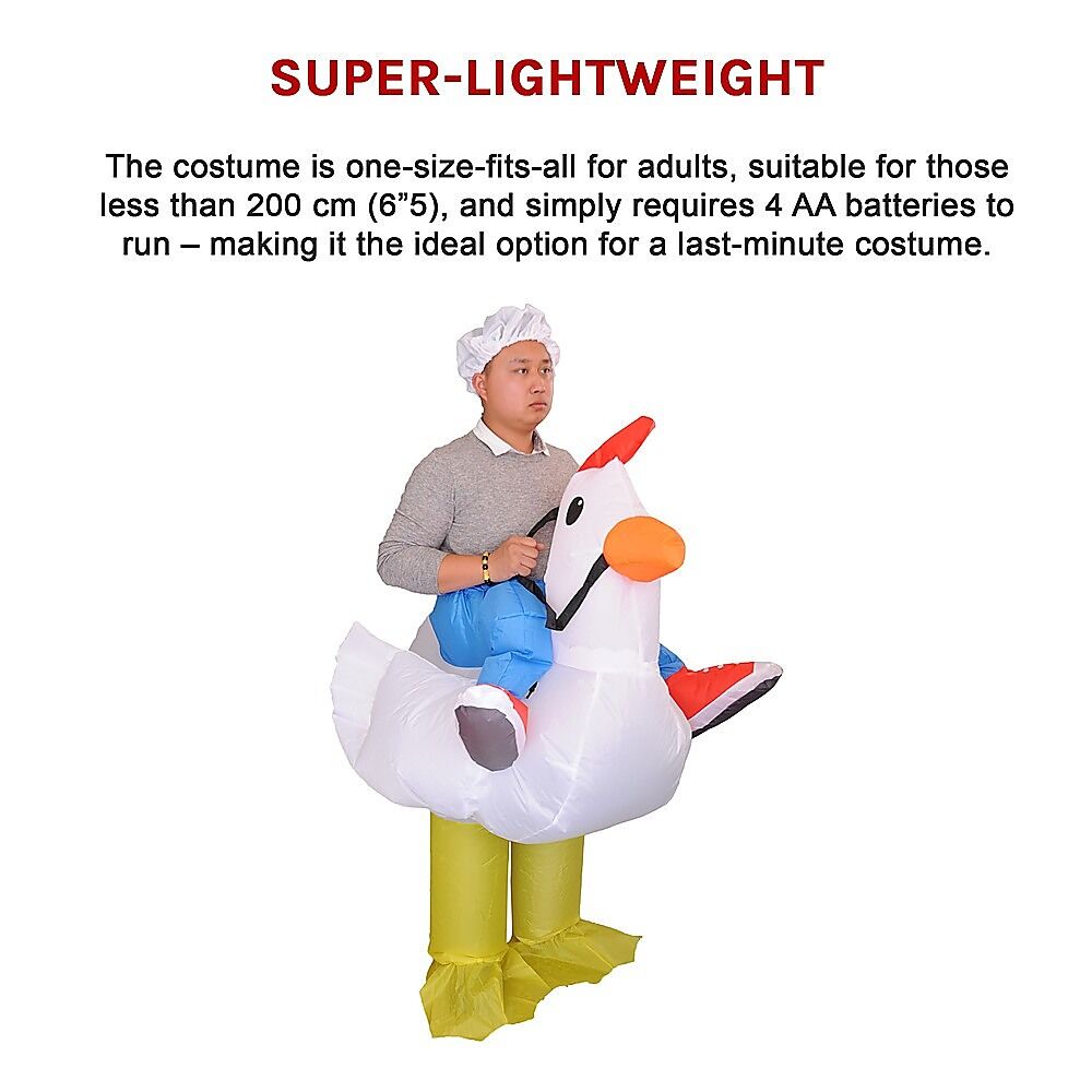 CHICKEN Fancy Dress Inflatable Suit - Fan Operated Costume Price
