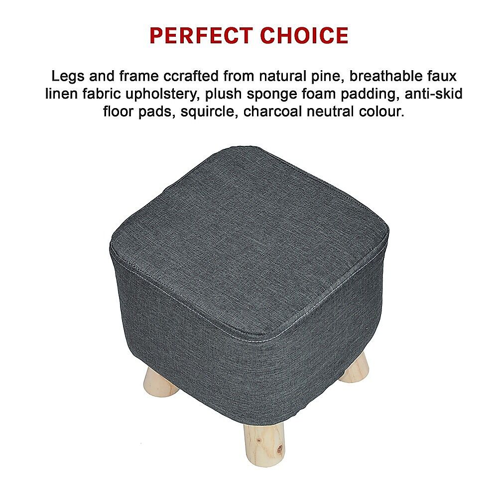 Fabric Ottoman Foot Stool Rest Pouffe Footstool Wood Storage Padded Seat Price