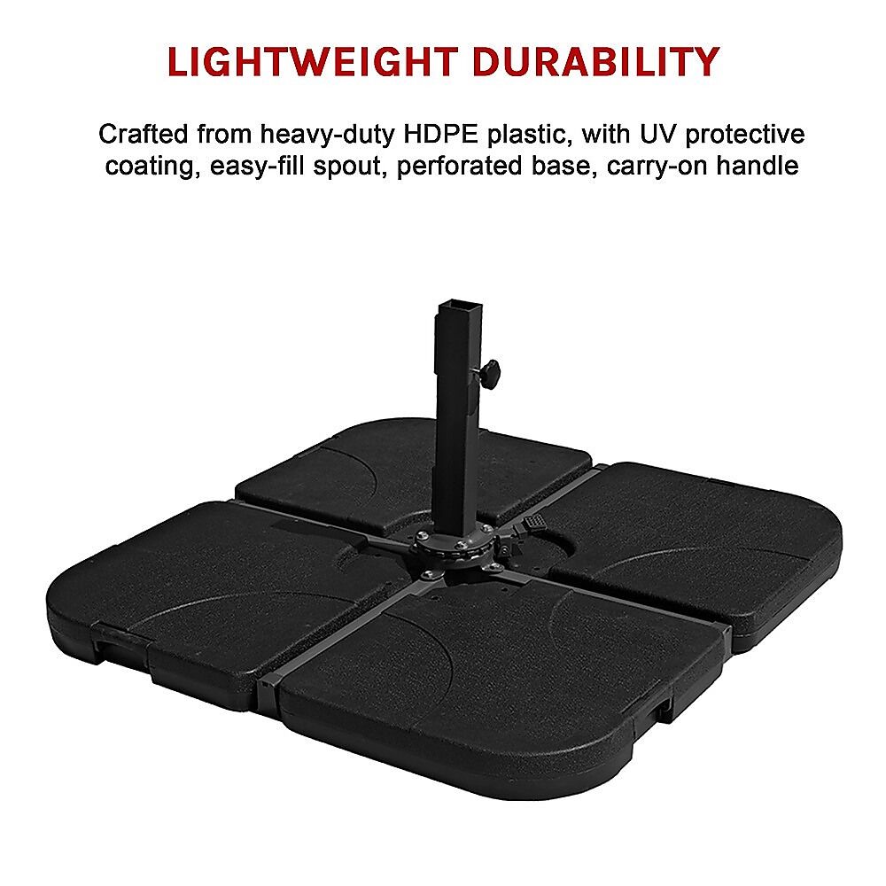 Outdoor Patio 4-Piece Cantilever Offset 3M Umbrella Base Stand Weight Water Sand Price