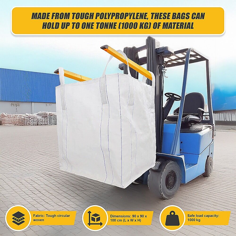 4 x 1 tonne FIBC Polypropylene UV Rated Builder / Bulk / Landscape Bags Price