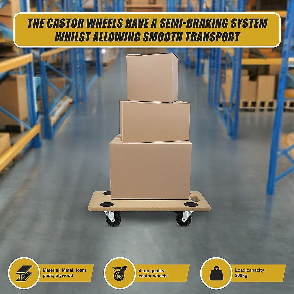 200kg Heavy Duty Hand Dolly Furniture Wooden Trolley Cart Moving Platform Mover Price