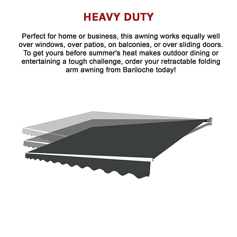 Outdoor Folding Arm Awning Retractable Sunshade Canopy Grey 3.0m x 2.5m Price
