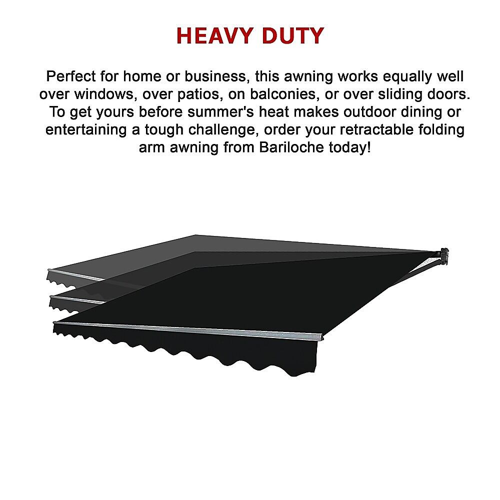Outdoor Folding Arm Awning Retractable Sunshade Canopy Black 3.0m x 2.5m Price