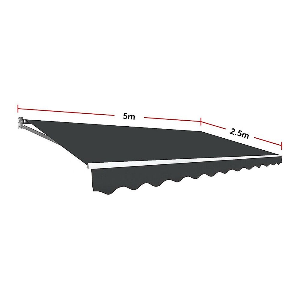 Outdoor Folding Arm Awning Retractable Sunshade Canopy Grey 5.0m x 2.5m Price