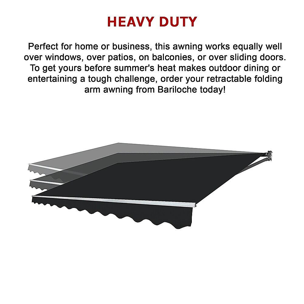 Outdoor Folding Arm Awning Retractable Sunshade Canopy Black 5.0m x 3.0m Price