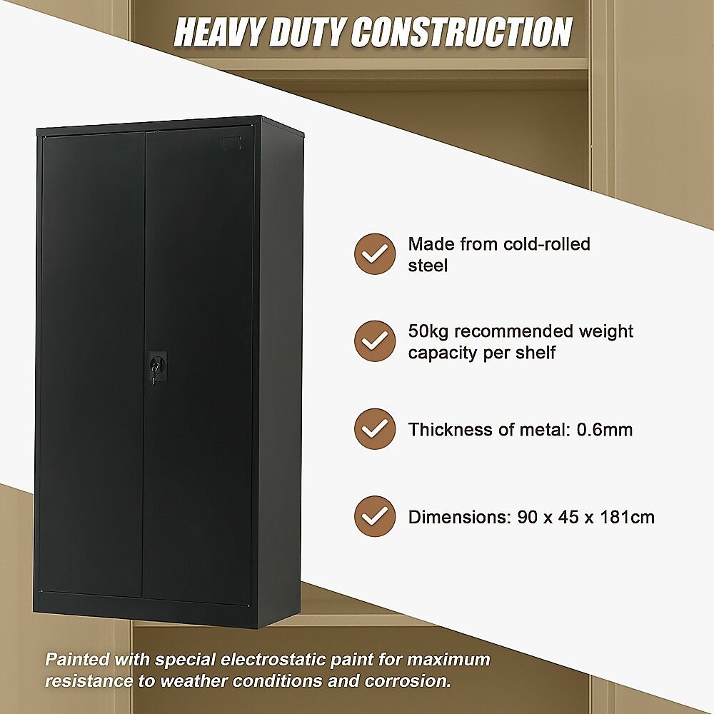 Two-Door Metal Cabinet Shelf Storage for Home Office Gym Price