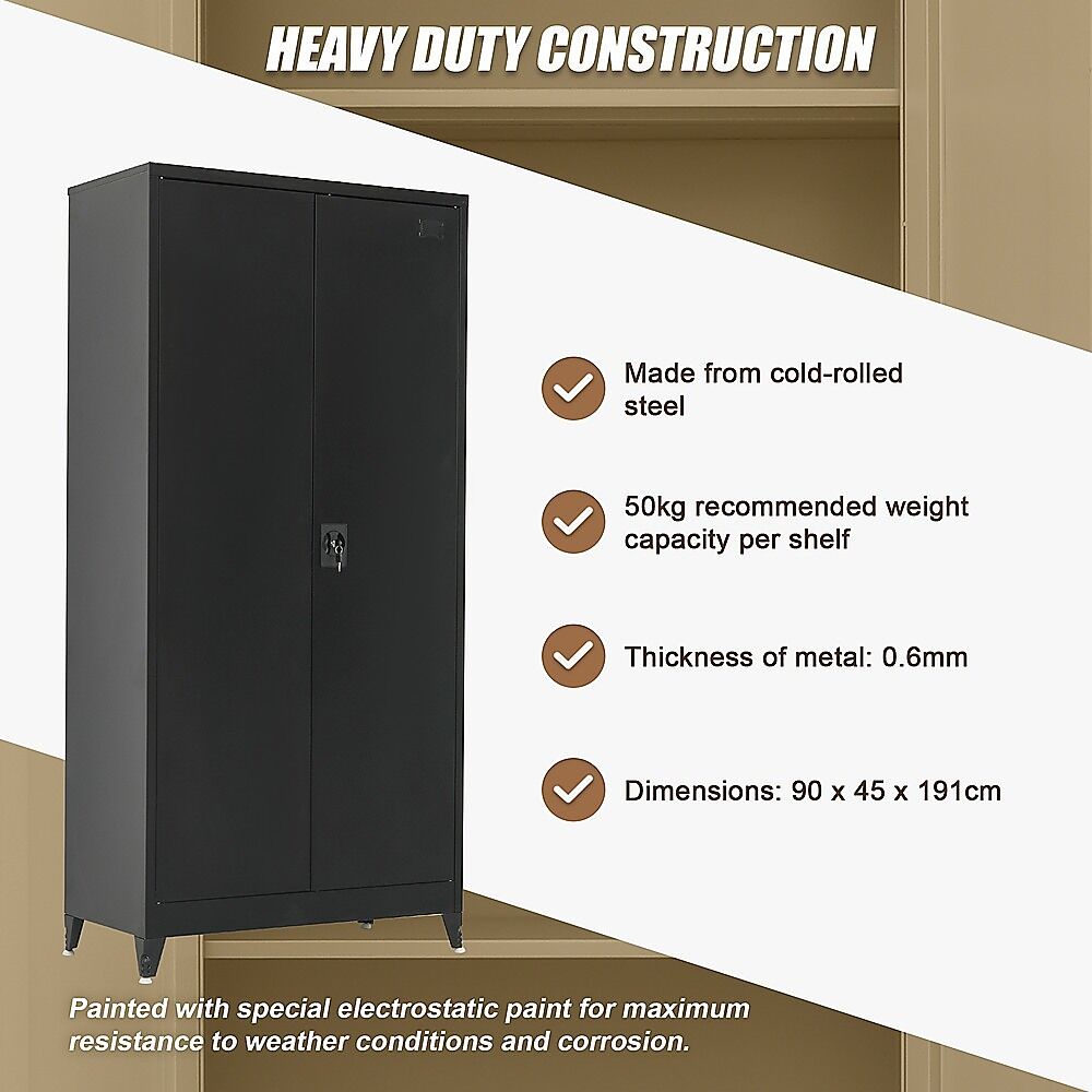 Two-Door Metal Cabinet Shelf Storage for Home Office Gym Price