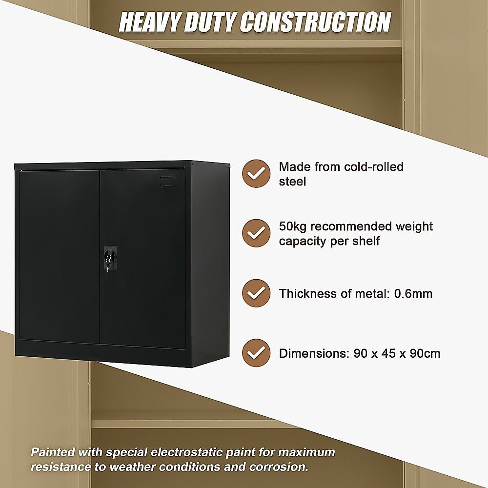 Two-Door Metal Short Cabinet Shelf Storage for Home Office Gym Price