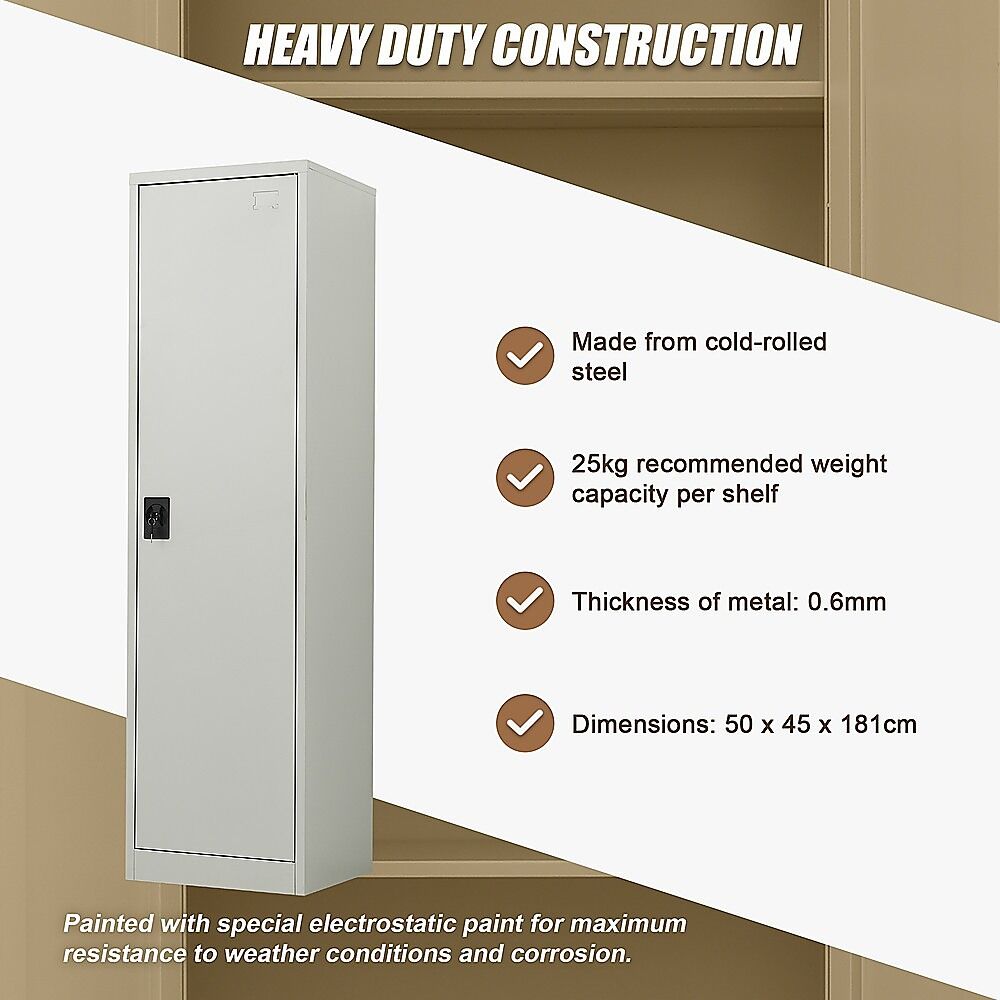 Single-Door Metal Tall Cabinet Shelf Storage for Home Office Gym Price