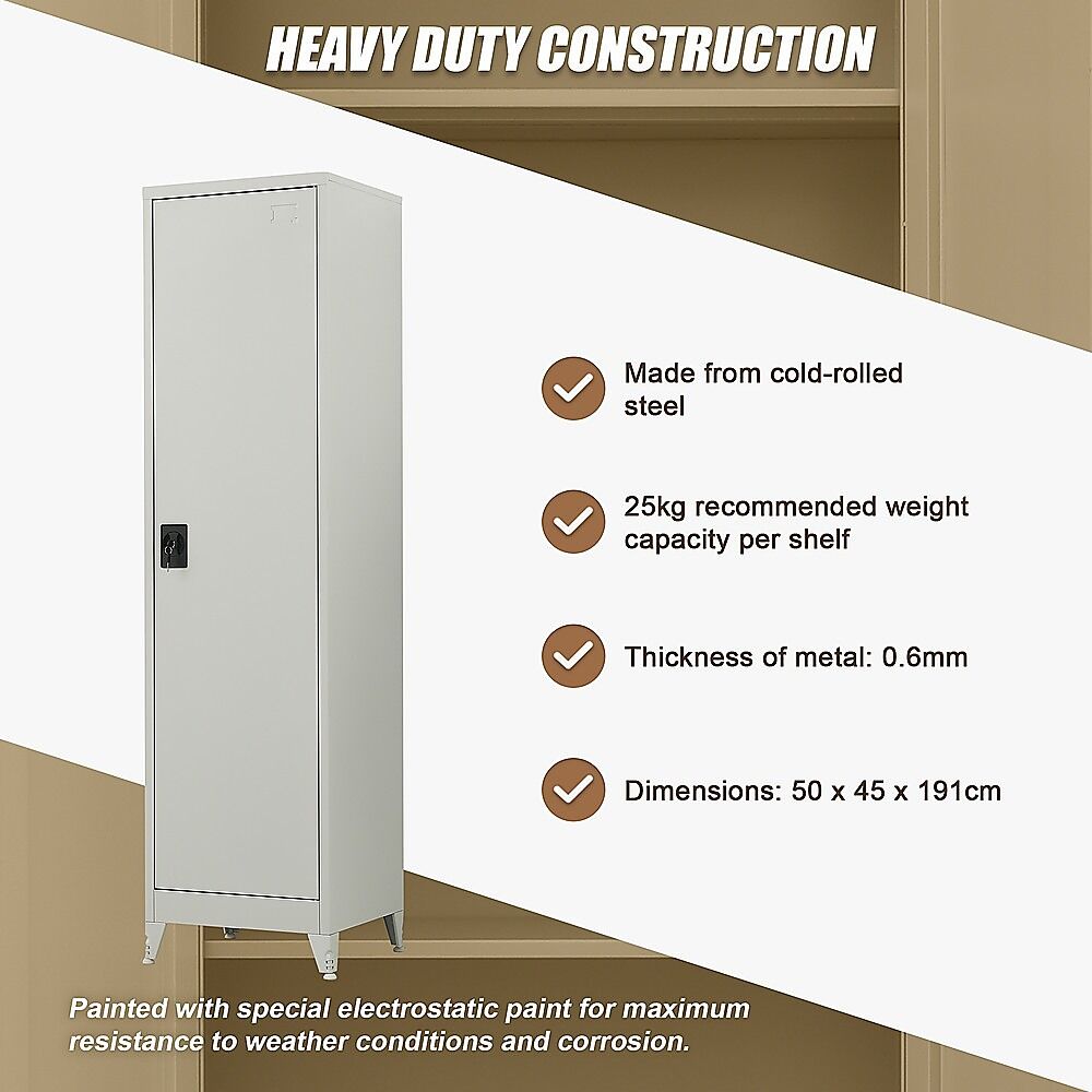 Single-Door Metal Tall Cabinet Shelf Storage for Home Office Gym Price