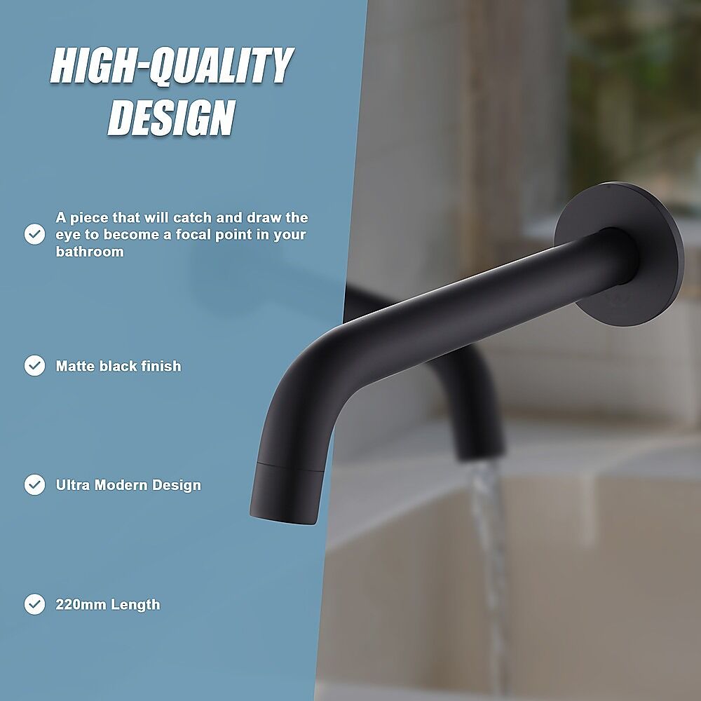 220mm Bath Spout in Matte Black Finish Price