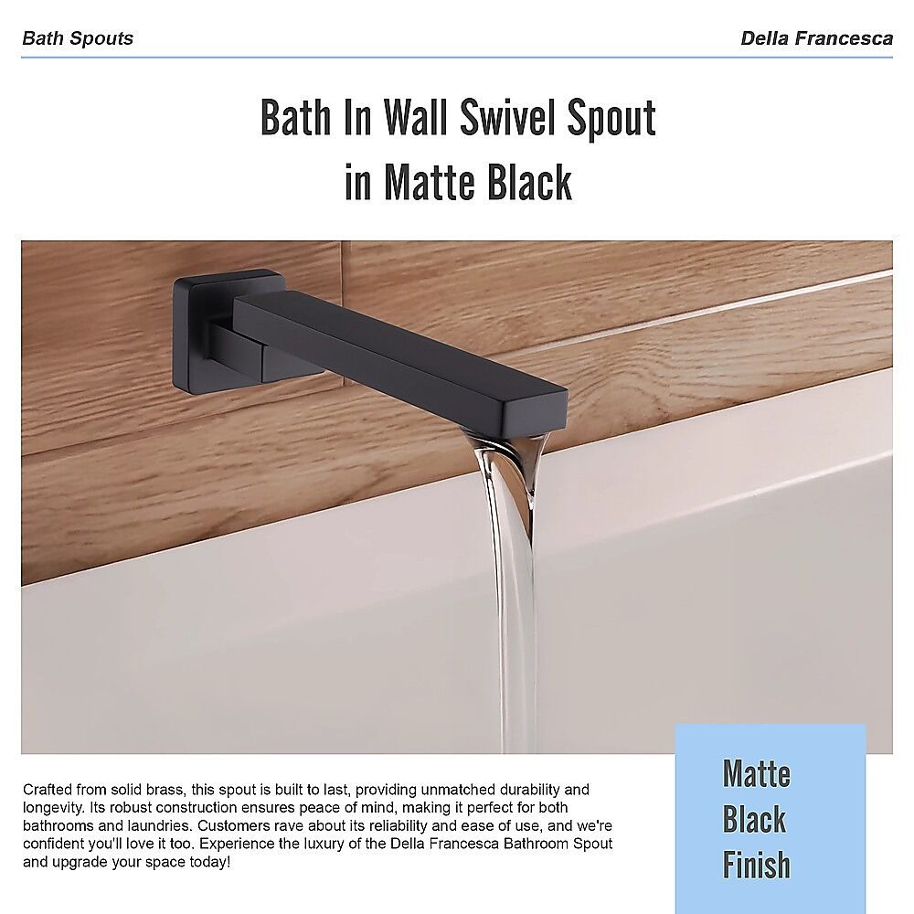 Bath In Wall Swivel Spout in Matte Black Price