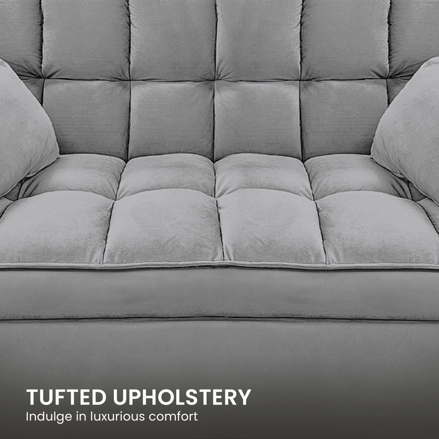Sarantino Quincy 2-Seater Velvet Sofa Bed in Dark Grey with Wooden Frame & Tufted Design Price