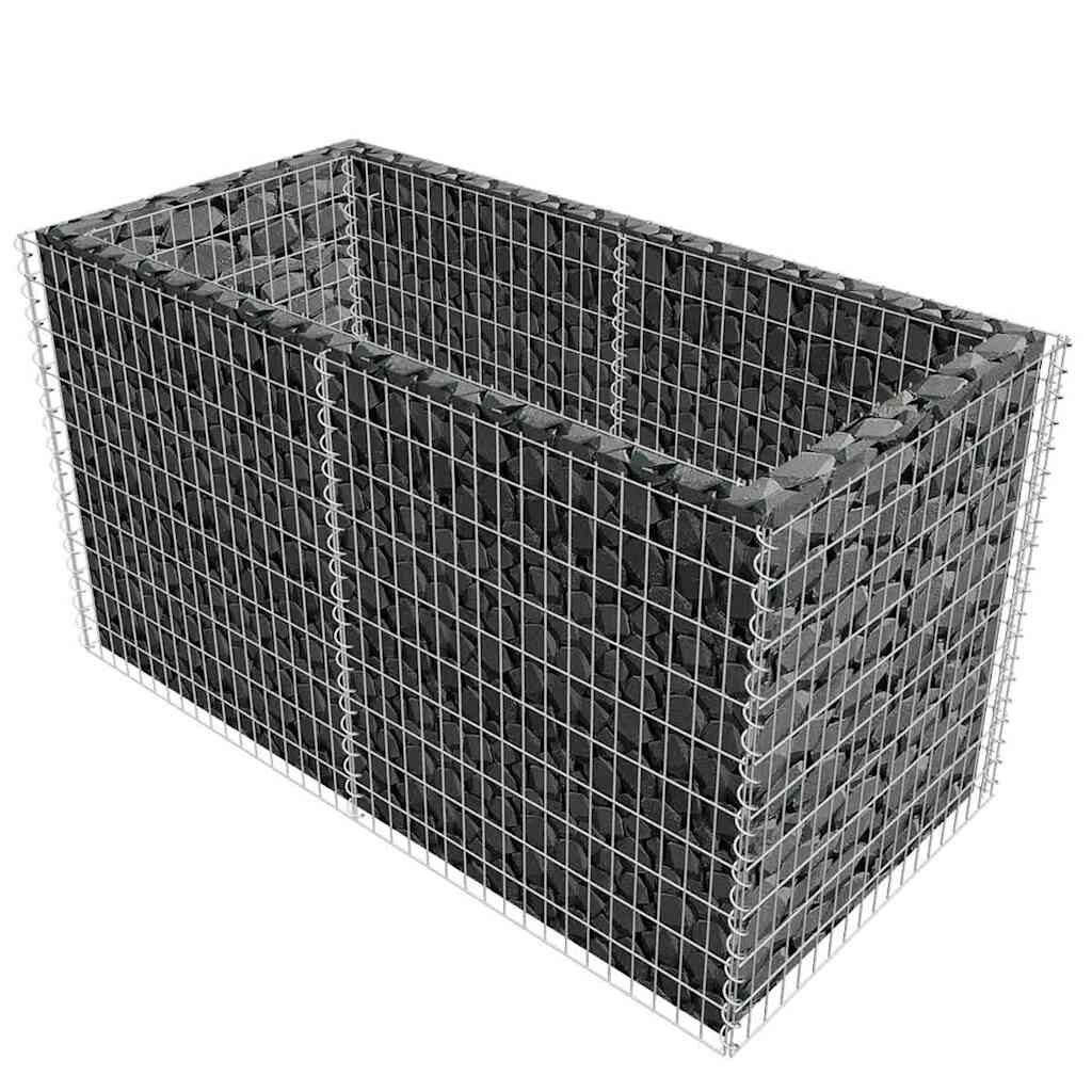 Gabion Raised Bed Steel 180x90x100 cm Silver Price