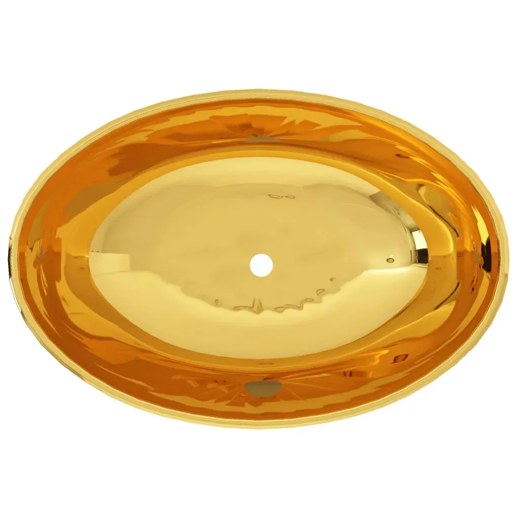 Wash Basin 40x33x13.5 cm Ceramic Gold Price