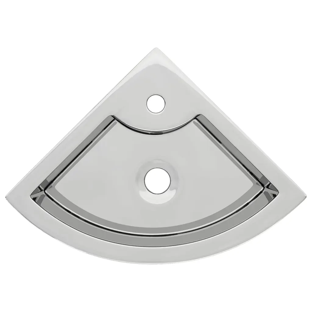Wash Basin with Overflow 45x32x12.5 cm Ceramic Silver Price