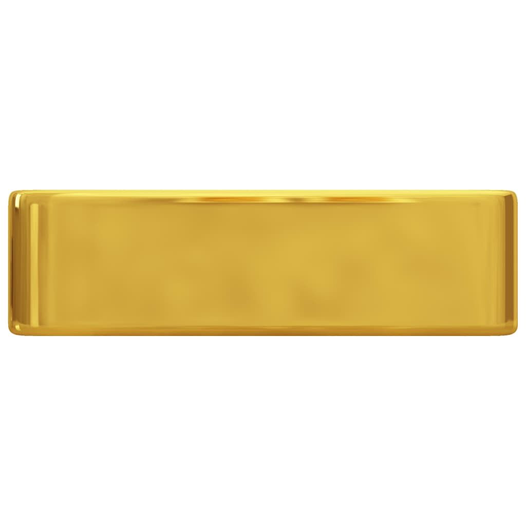 Wash Basin with Faucet Hole 48x37x13.5 cm Ceramic Gold Price