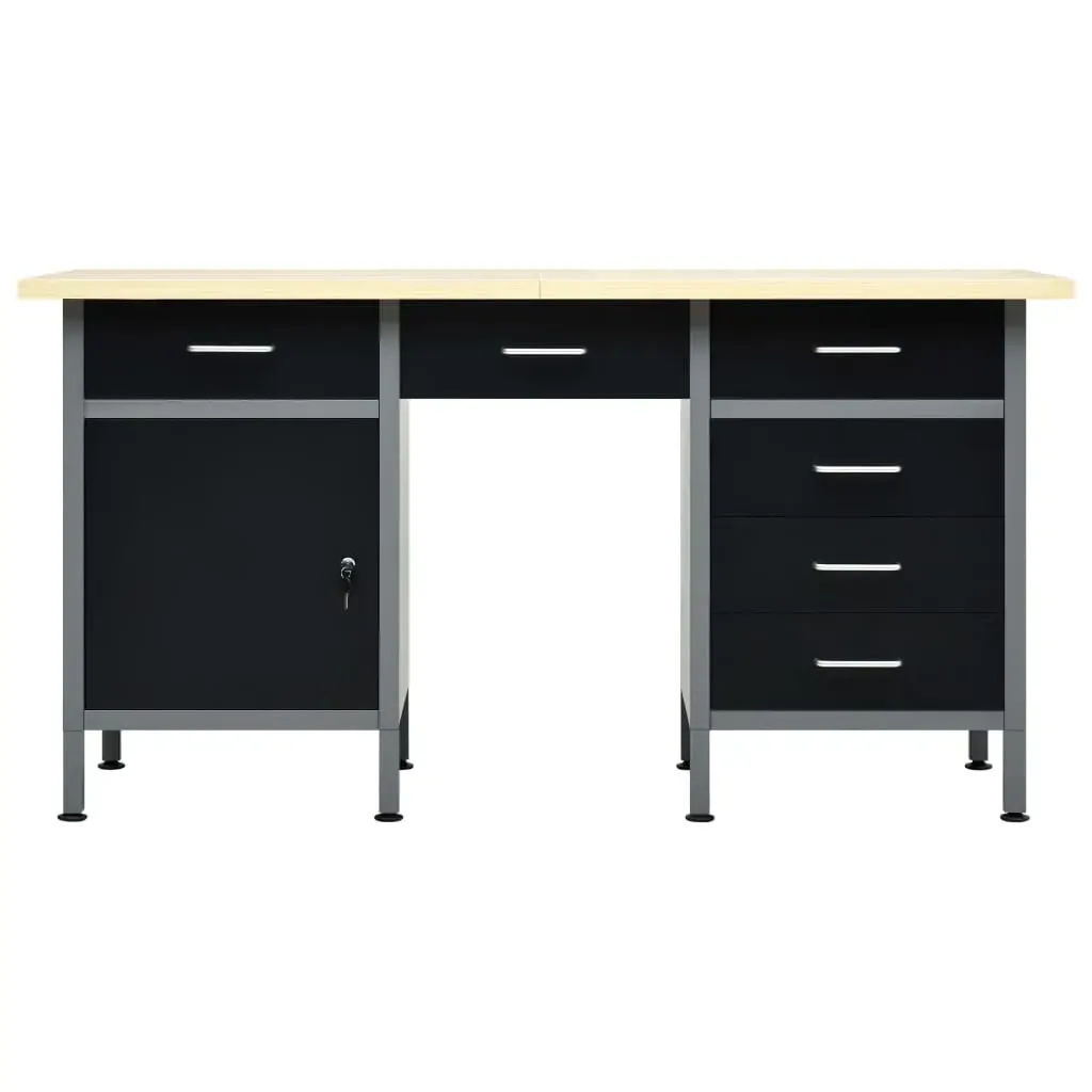 Workbench Black 160x60x85 cm Steel Price