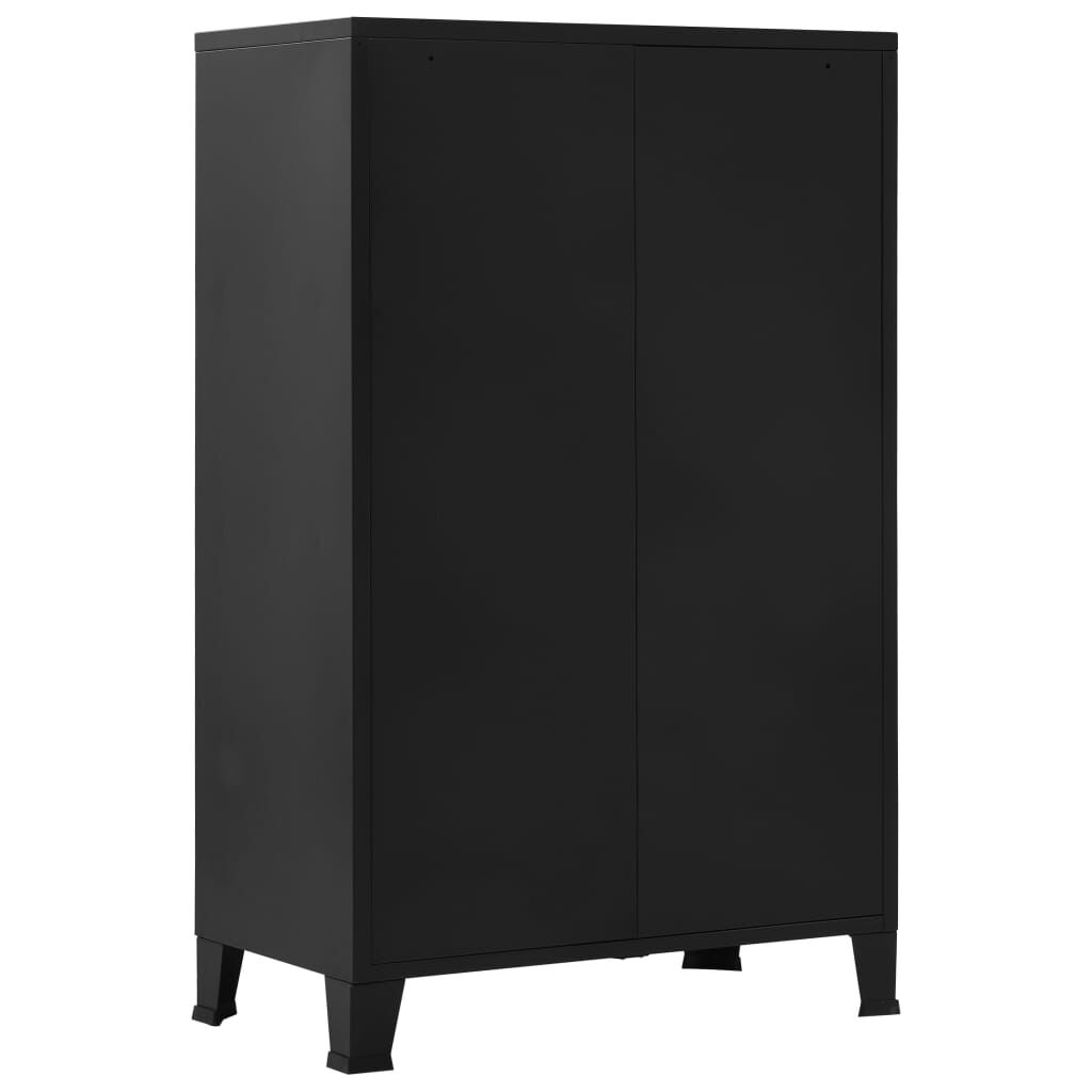 Office Cabinet with Mesh Doors Industrial Black 75x40x120 cm Steel Price
