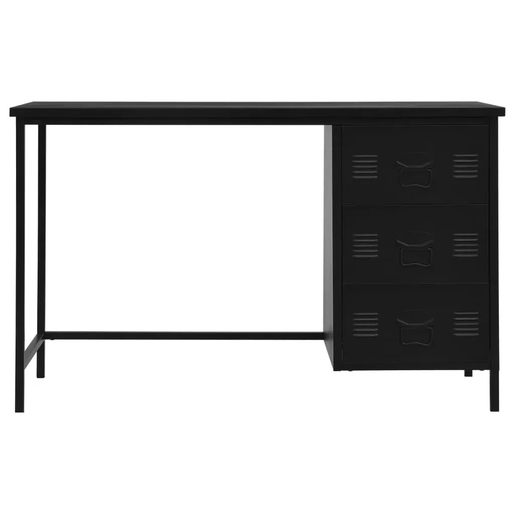 Desk with Drawers Industrial Black 120x55x75 cm Steel Price