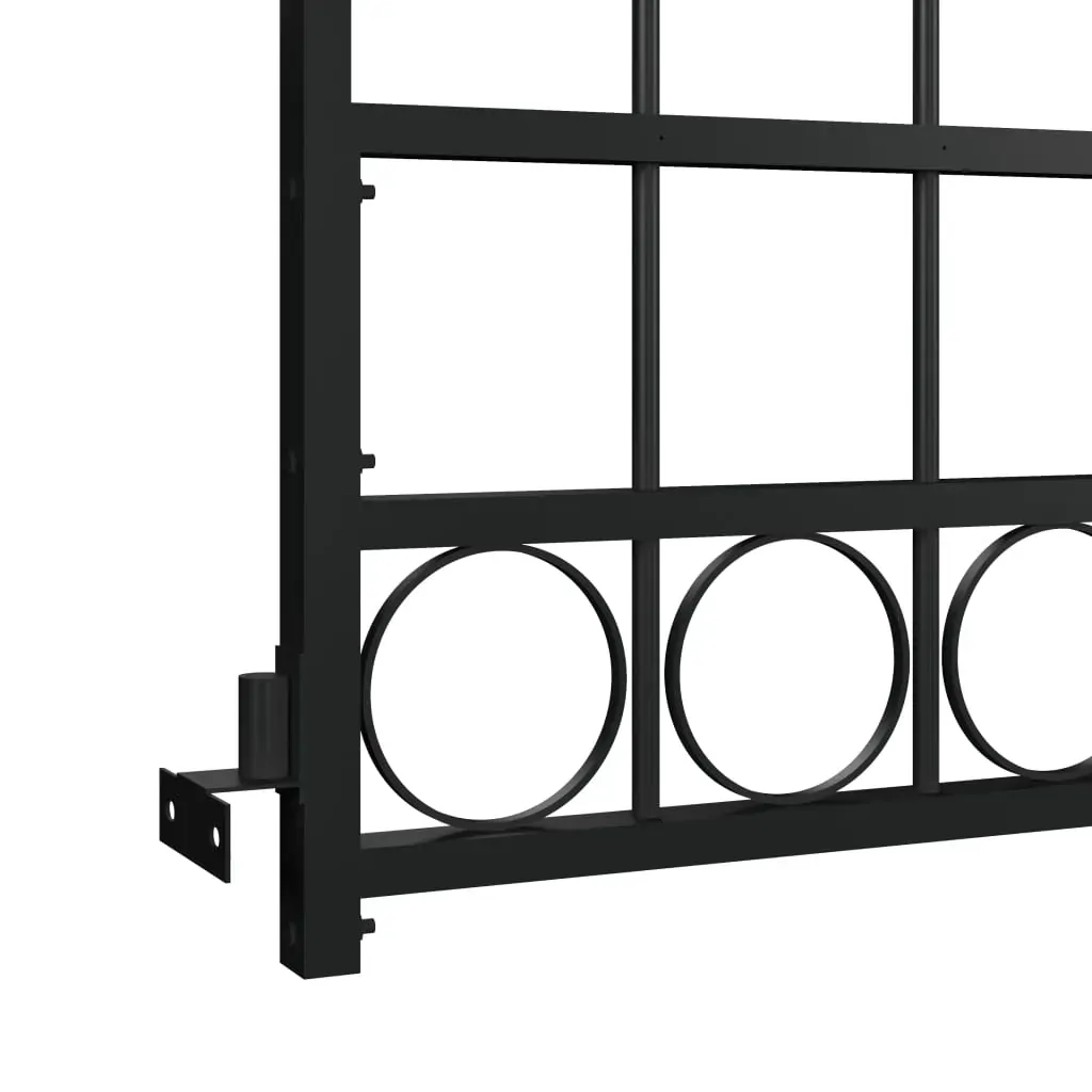 Fence Gate with Arched Top Steel 89x200 cm Black Price