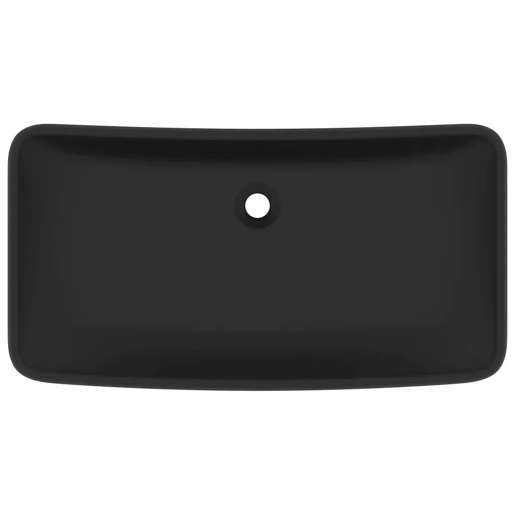 Luxury Basin Rectangular Matt Black 71x38 cm Ceramic Price