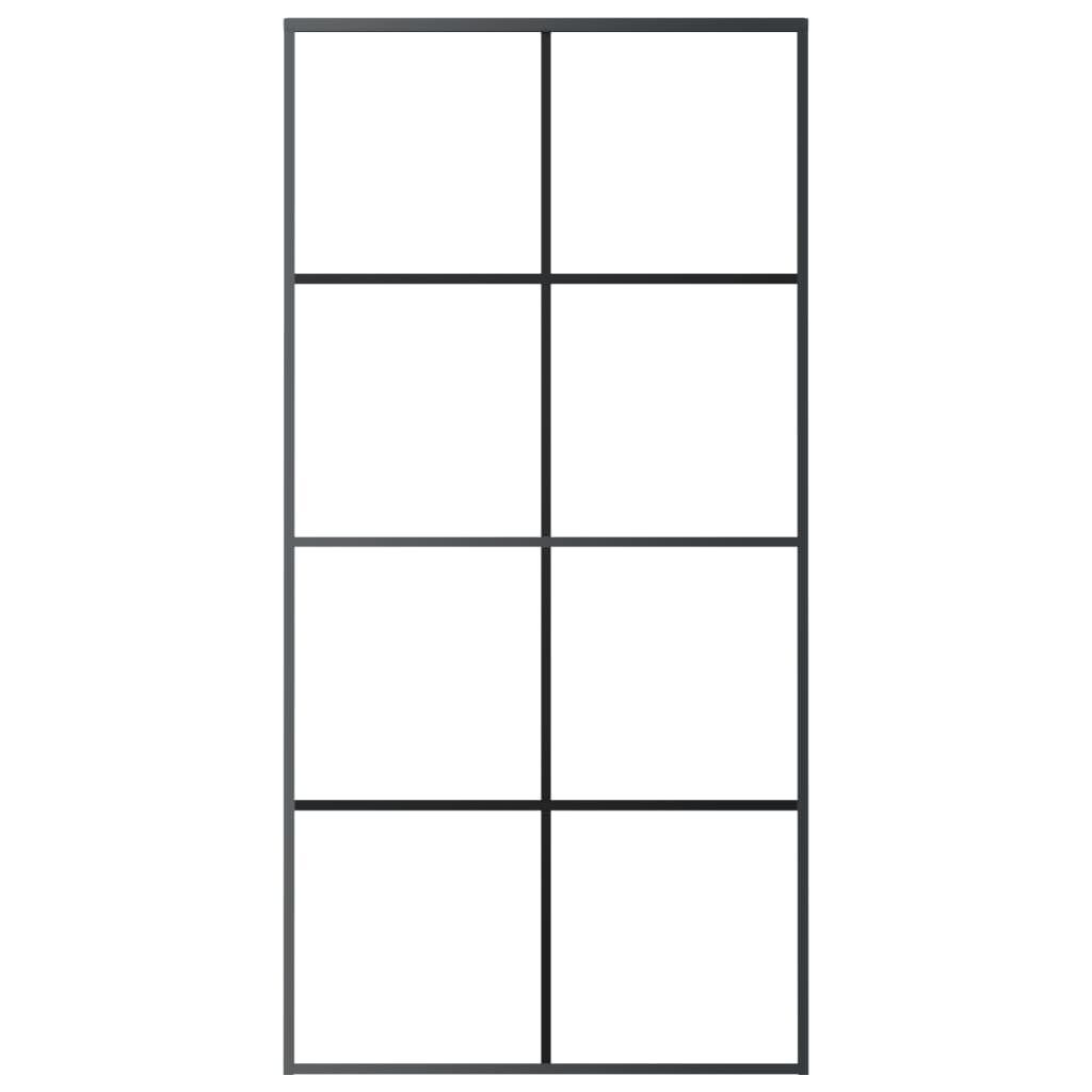 Sliding Door Frosted ESG Glass and Aluminium 102.5x205 cm Black Price
