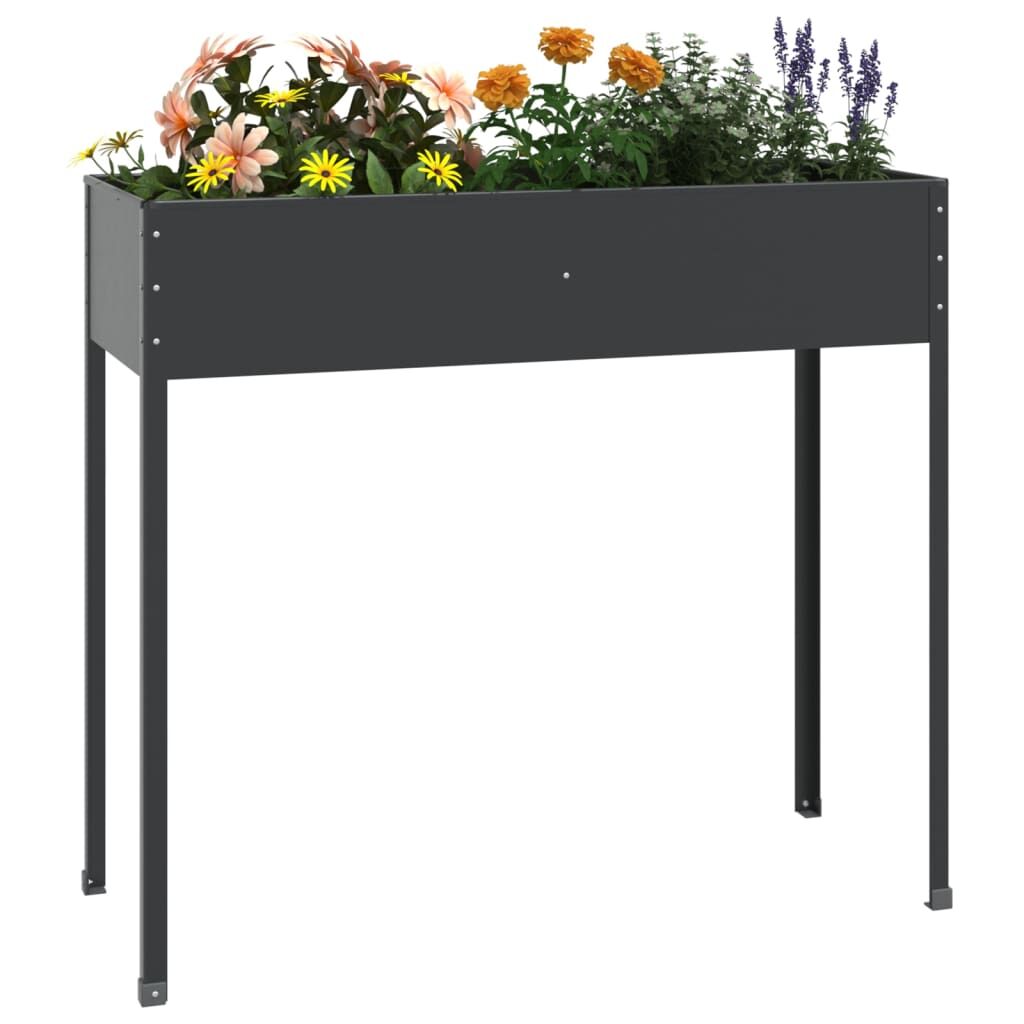 Garden Planter Anthracite 100.5x40.5x90 cm Galvanised Steel Price